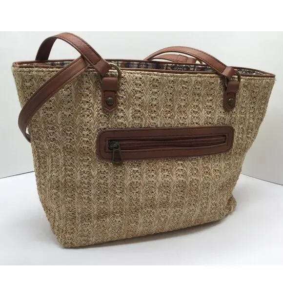 Sakroots Meadow Straw Boho Tote Bag for Women - Picture 2 of 10